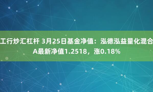 工行炒汇杠杆 3月25日基金净值：泓德泓益量化混合A最新净值1.2518，涨0.18%