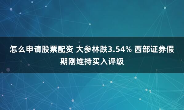 怎么申请股票配资 大参林跌3.54% 西部证券假期刚维持买入评级