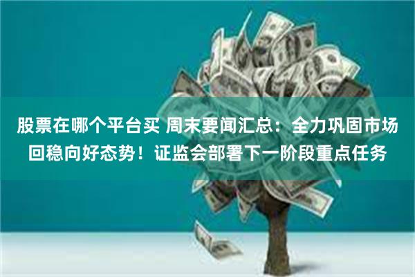股票在哪个平台买 周末要闻汇总：全力巩固市场回稳向好态势！证监会部署下一阶段重点任务